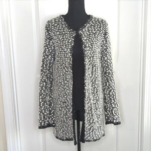 Metric NY Metallic Popcorn & Eyelash Knit Open Cardigan Size M